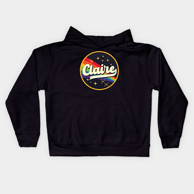 Claire // Rainbow In Space Vintage Style Kids Hoodie by LMW Art